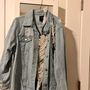 Distressed Light Blue Denim Jacket